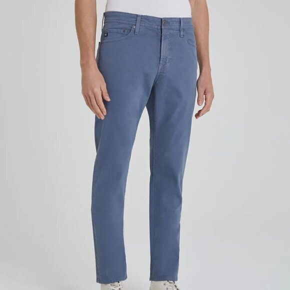 Adriano Goldschmied Men's 36X32 The Everett Sueded Steel Blue Straight Leg Jeans - Picture 1 of 15